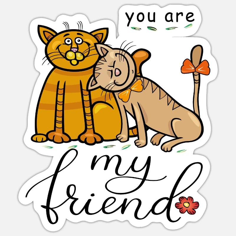 Tu es mon ami - Sticker taille S (10 x 10 cm) - blanc mat
