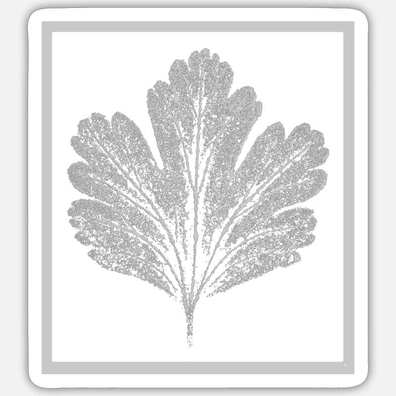 Leaf - gooseberry with frame - Sticker size S (10 x 10 cm) - white matte