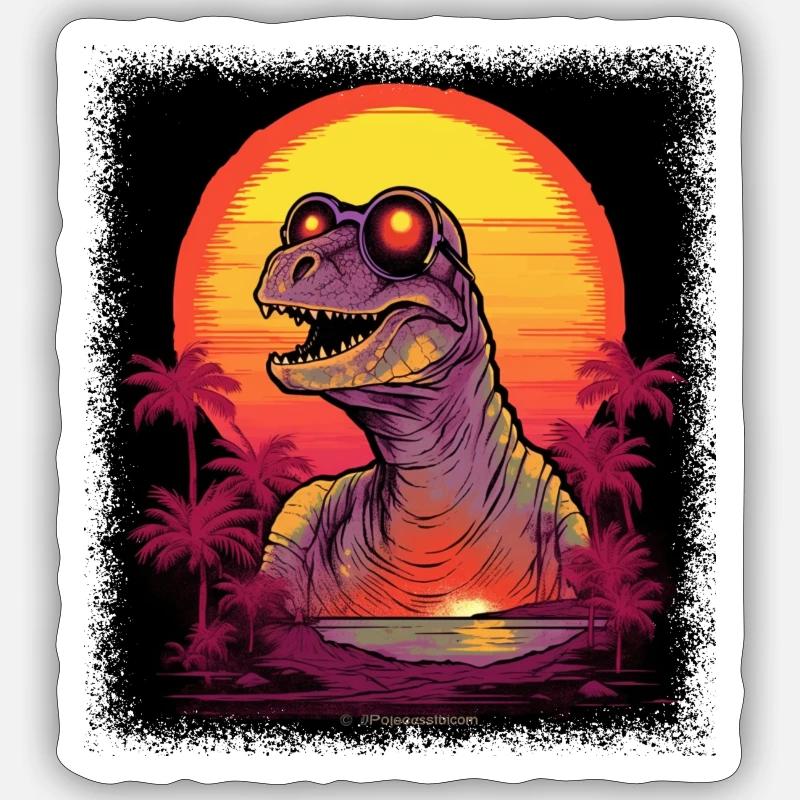 old present idea statement bday prehistoric Sticker Größe S (10 x 10 cm)
