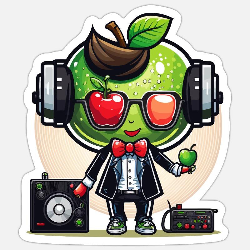 Apple Beats - Sticker size S (10 x 10 cm) - white matte
