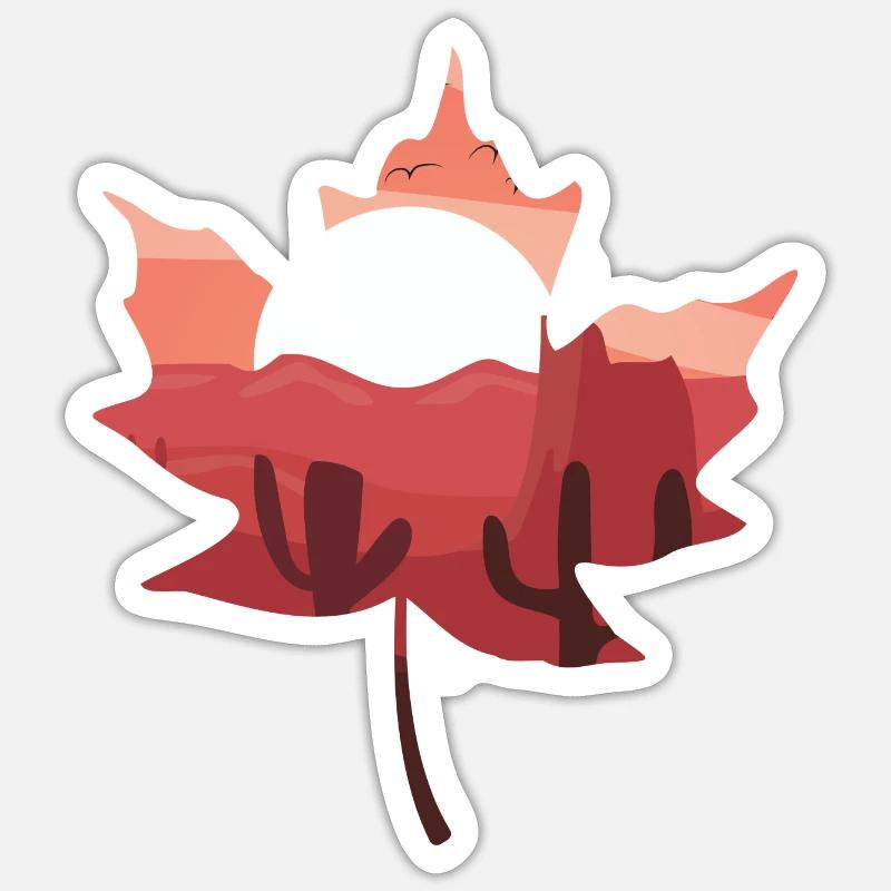 Blattlandschaft - Sticker Größe S (10 x 10 cm) - Mattweiß
