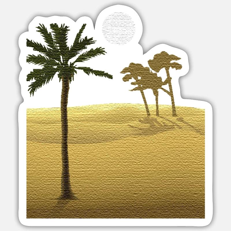 Palm tree in desert | Canvas Structure Sticker size S (10 x 10 cm)