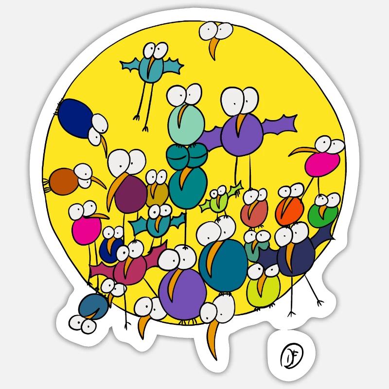Les oiseaux vous observent Sticker taille S (10 x 10 cm)