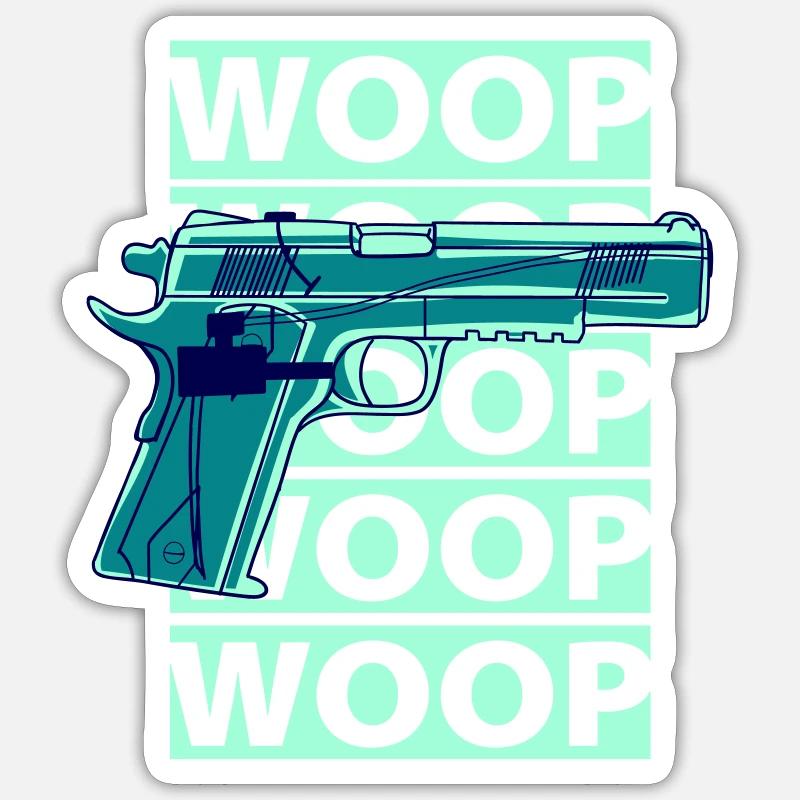 Pistolet à eau Woop - Sticker taille S (10 x 10 cm) - blanc mat