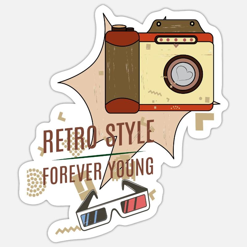 Retro Style - Sticker size S (10 x 10 cm) - white matte