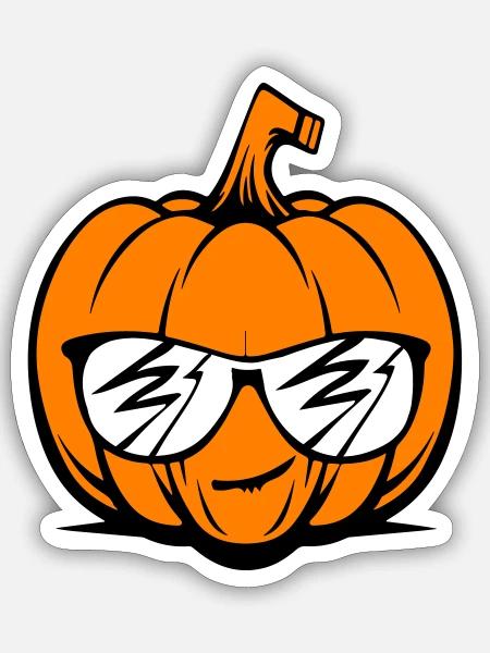 Halloween Kürbis Lustig - Sticker Größe S (10 x 10 cm) - Mattweiß
