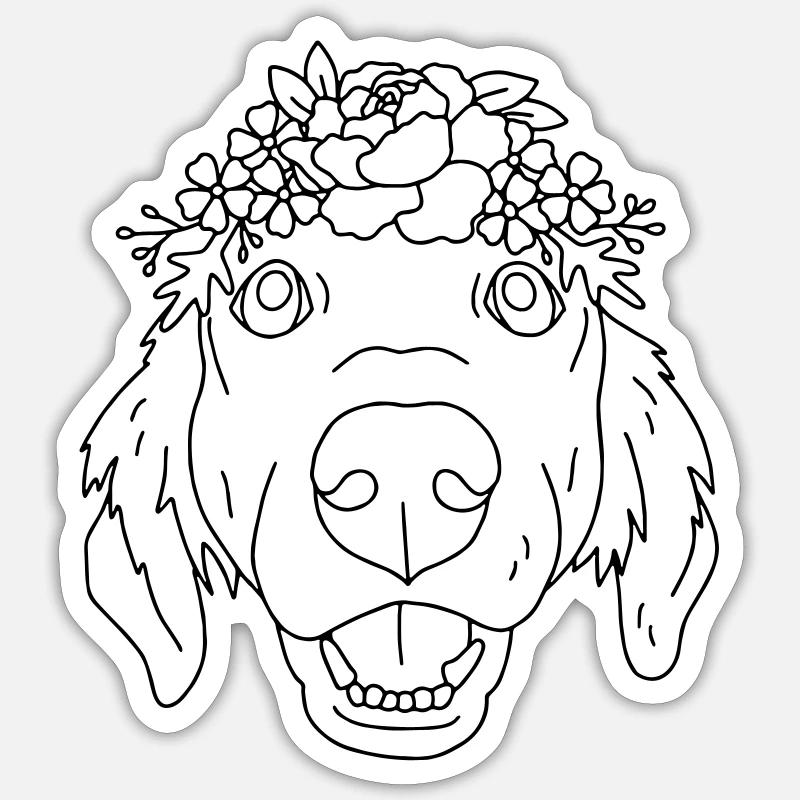 Hund - Sticker Größe S (10 x 10 cm) - Mattweiß