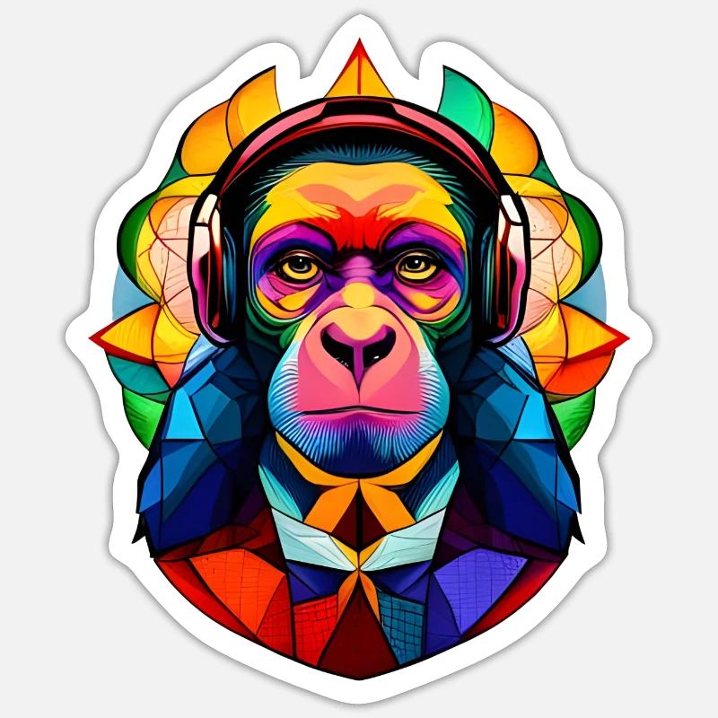 Monkey - Sticker size S (10 x 10 cm) - white matte