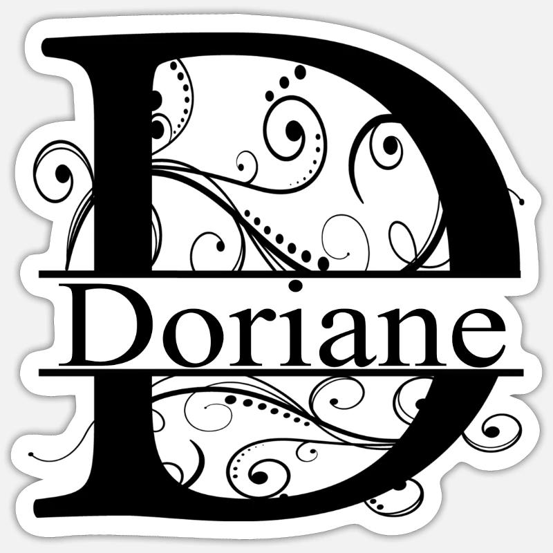 Monogram avec le prénom Doriane - Sticker taille S (10 x 10 cm) - blanc mat