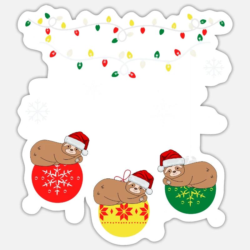 Christmas sloth - Sticker size S (10 x 10 cm) - white matte