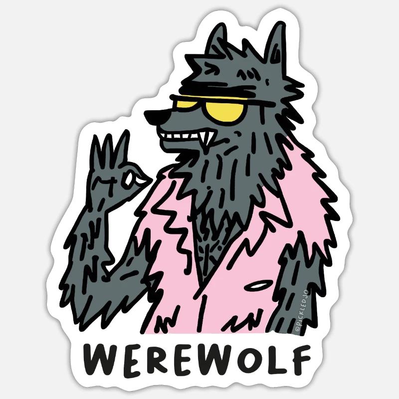 Cool Werewolf - Sticker size S (10 x 10 cm) - white matte