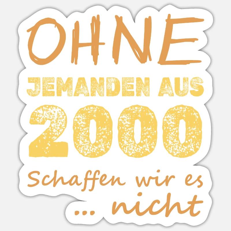 2000 - Sticker Größe S (10 x 10 cm) - Mattweiß