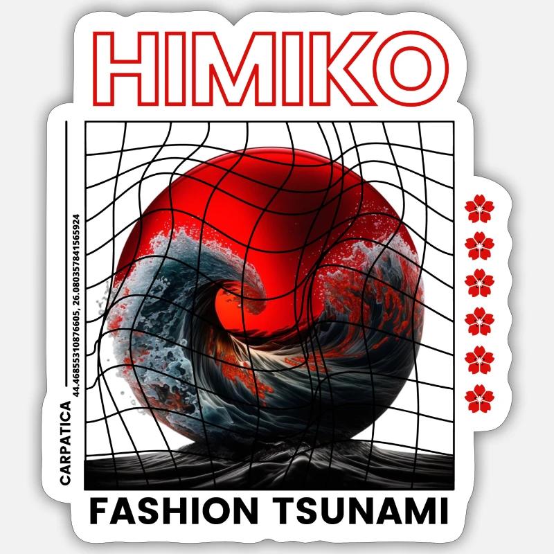 Himiko Wave Mode Elegant - Sticker Größe S (10 x 10 cm) - Mattweiß