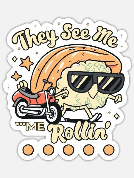 Sushirolle - Sticker Größe S (10 x 10 cm) - Mattweiß