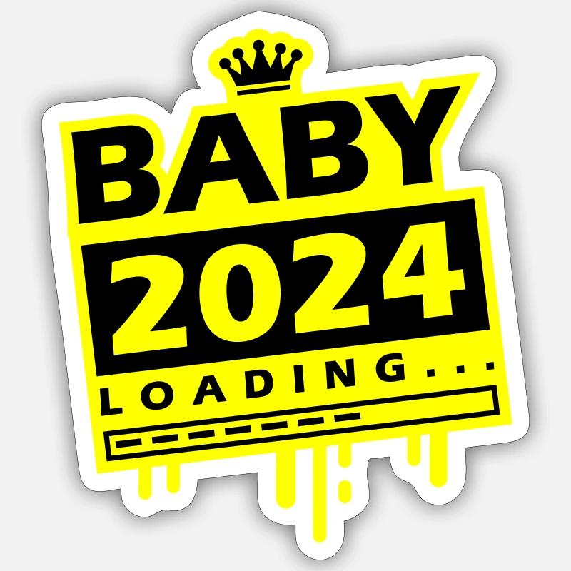 Baby 2024 Loading - Sticker size S (10 x 10 cm) - white matte