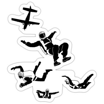 Fallschirm, skydiving - Sticker Größe S (10 x 10 cm) - Mattweiß - Vorne