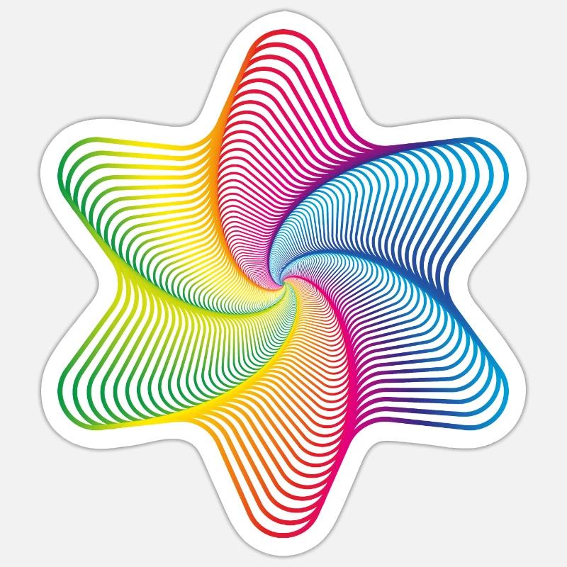 Étoile - illusion, multicolore Sticker taille S (10 x 10 cm)