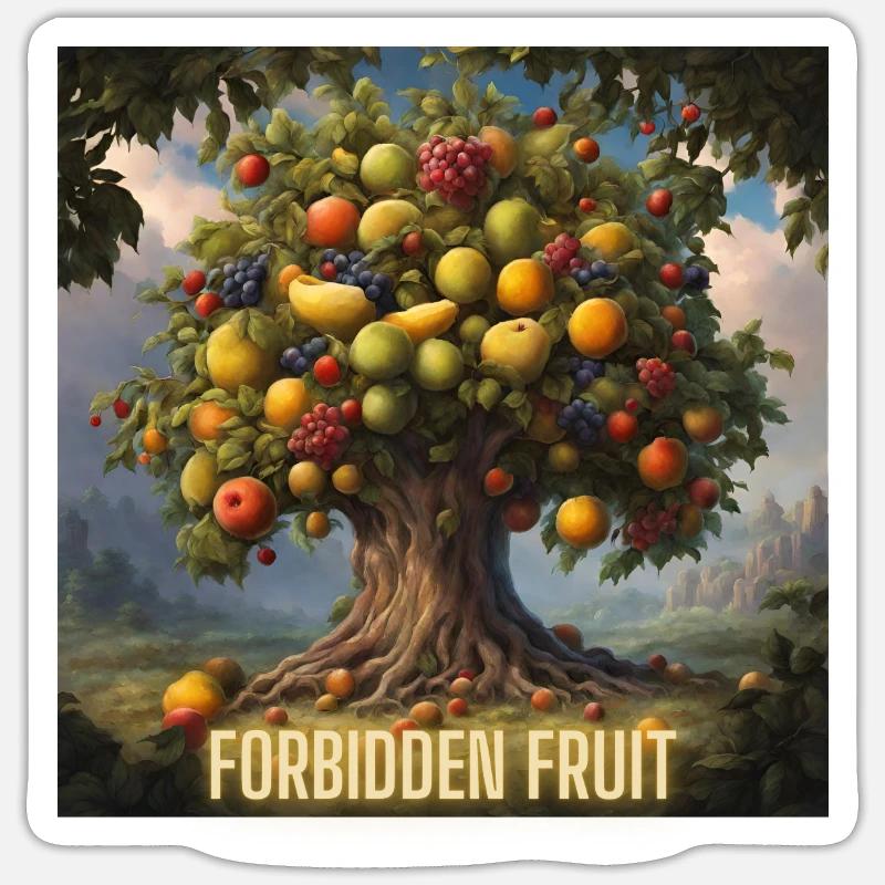 Fruits défendus - Sticker taille S (10 x 10 cm) - blanc mat