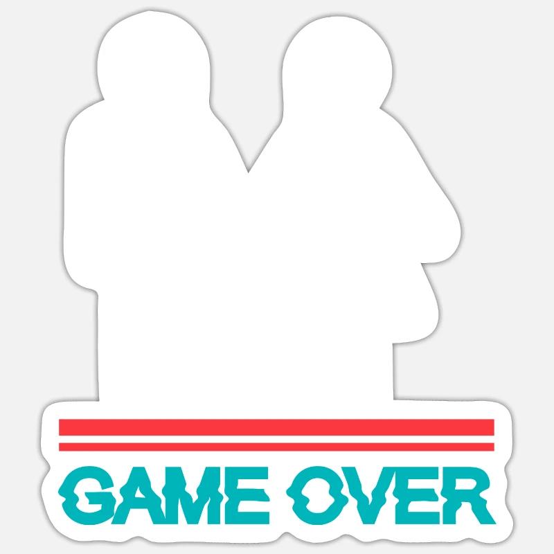 Game Over - Sticker taille S (10 x 10 cm) - blanc mat