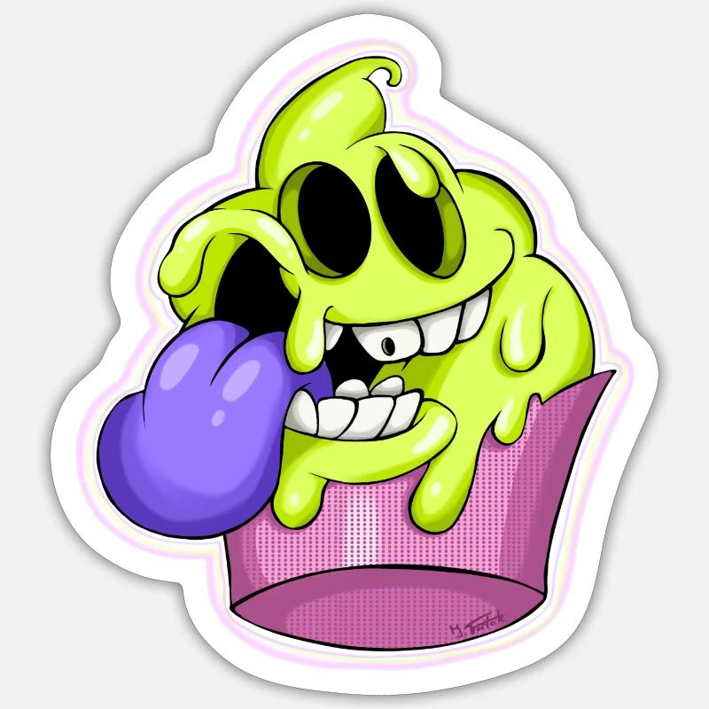 Muffinman - Sticker Größe S (10 x 10 cm) - Mattweiß