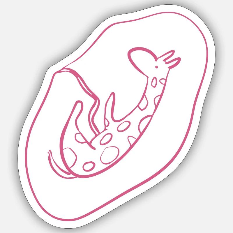 Giraffe HavingAGiraffePicture - Sticker size S (10 x 10 cm) - white matte