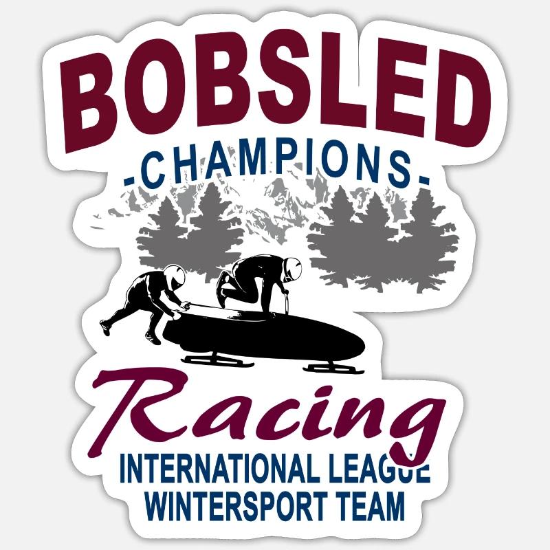 Bobsleigh - Bobsleigh - Sticker taille S (10 x 10 cm) - blanc mat