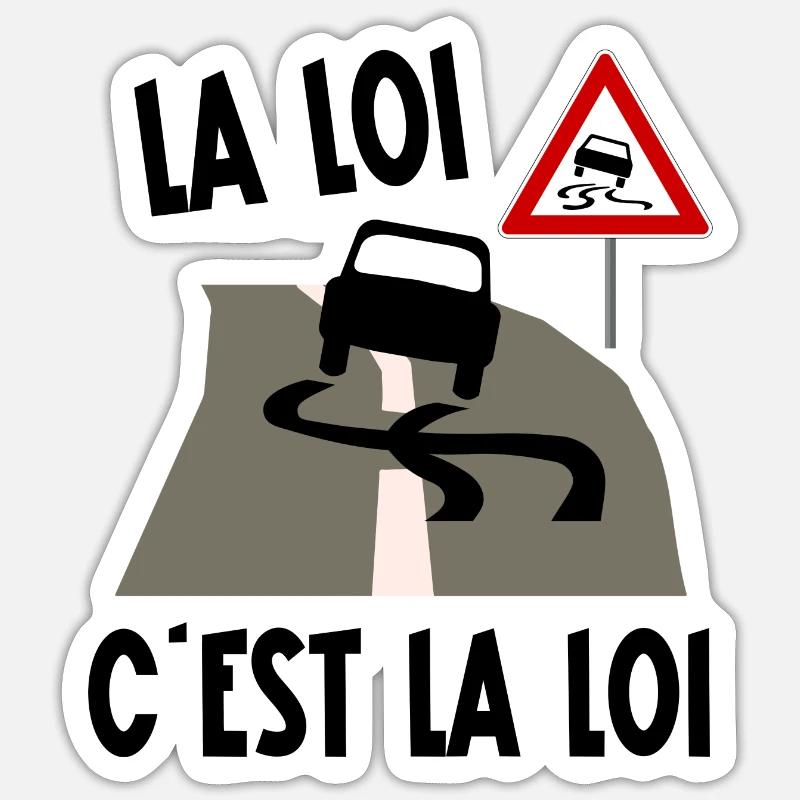 la loi c'est la loi - Sticker taille S (10 x 10 cm) - blanc mat
