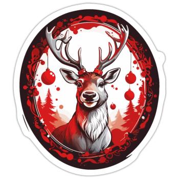 Rudolph das Rentier - Sticker Größe S (10 x 10 cm) - Mattweiß - Vorne