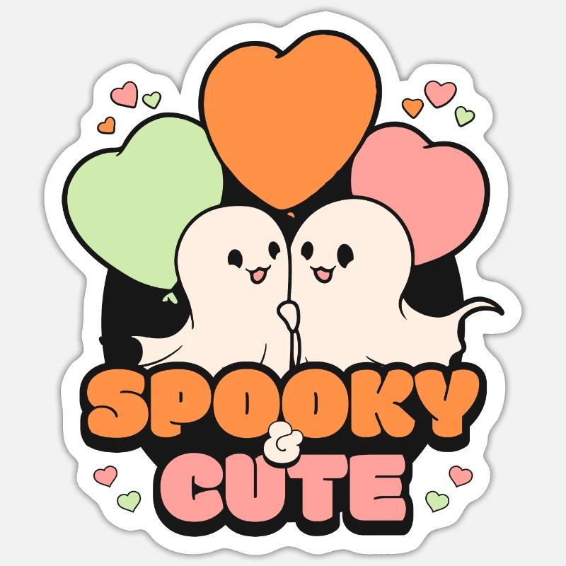 Spooky October Cute Halloween Ghost - Sticker size S (10 x 10 cm) - white matte
