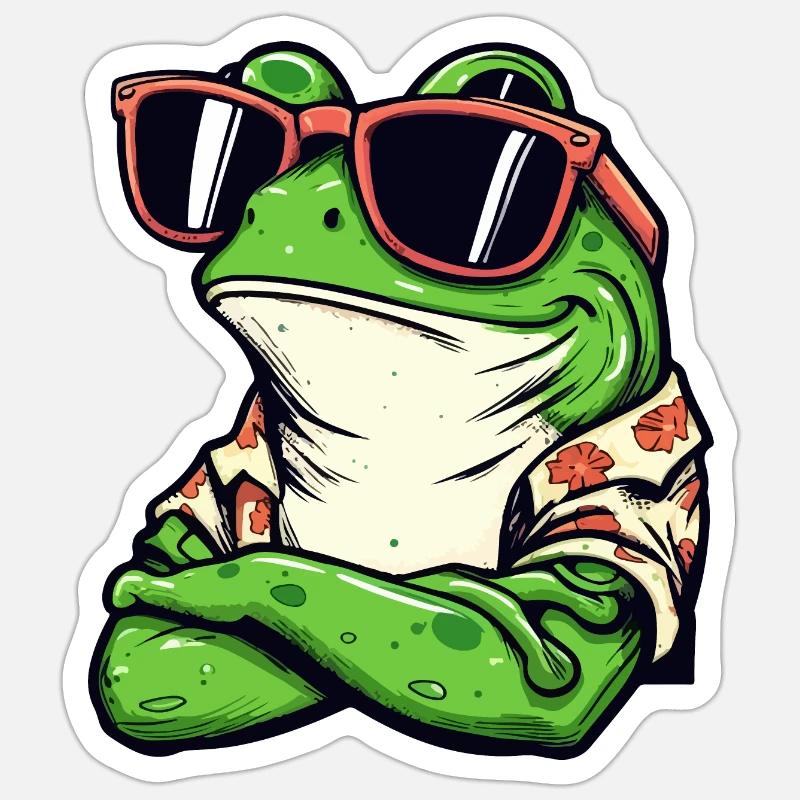 Cool Frog - Sticker size S (10 x 10 cm) - white matte