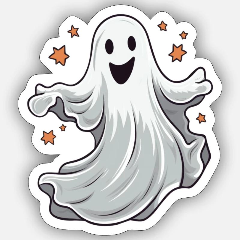 Friendly little ghost - Sticker size S (10 x 10 cm) - white matte