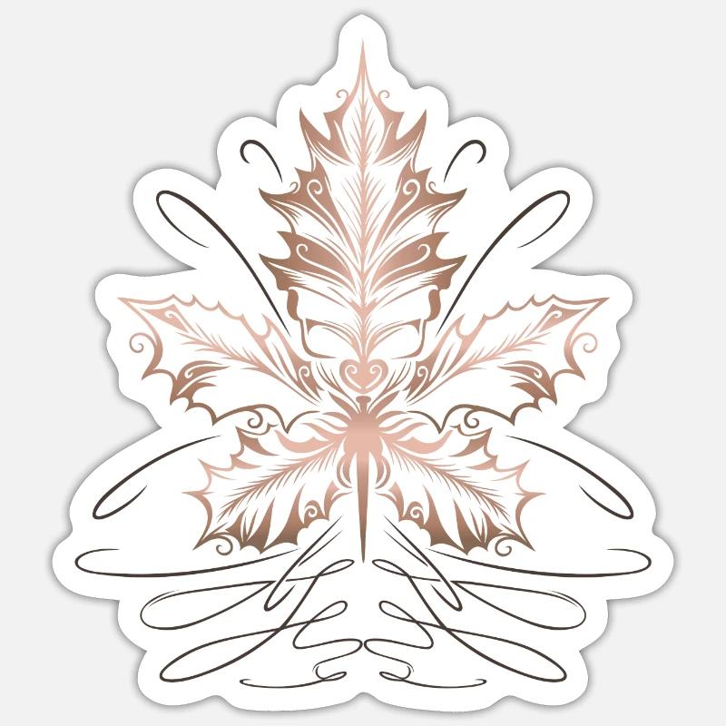 Maple Leaf, Leaf, Foliage, Autumn - Sticker size S (10 x 10 cm) - white matte