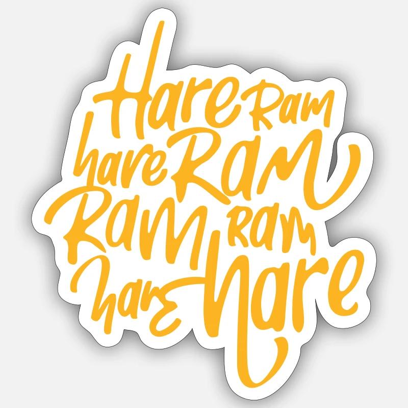 Hare Ram - Sticker Größe S (10 x 10 cm) - Mattweiß