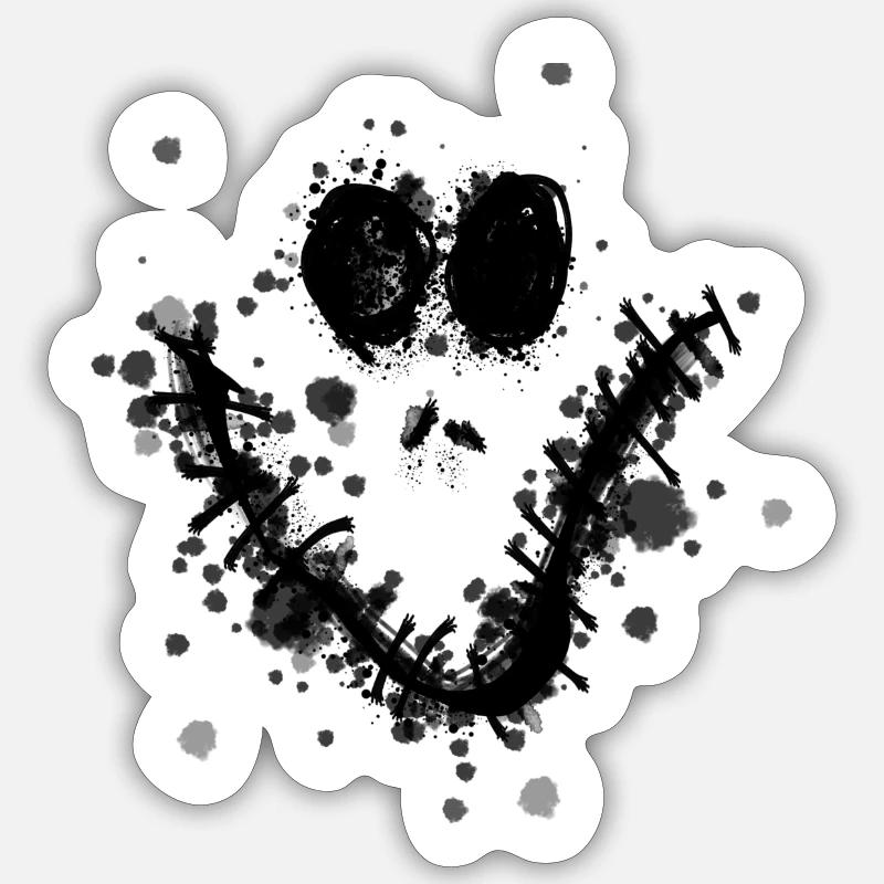 Gesicht,comic,halloween, Monster, Graffiti - Sticker Größe S (10 x 10 cm) - Mattweiß