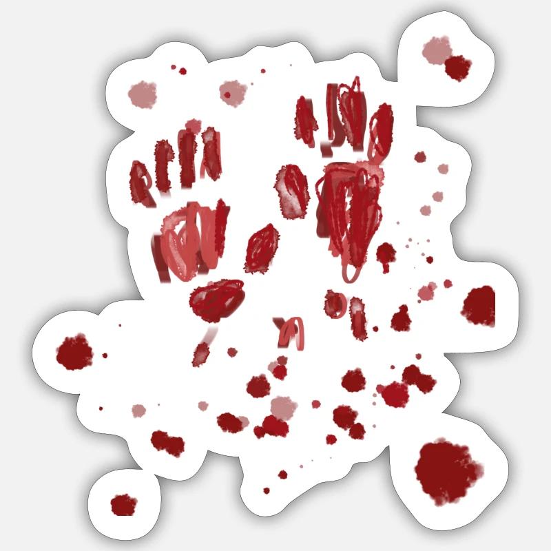 Blut,,Hände,blutspritzer,halloween - Sticker Größe S (10 x 10 cm) - Mattweiß