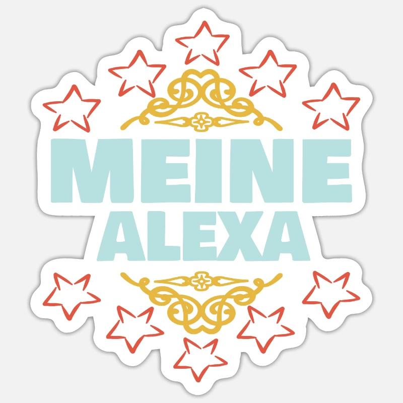 Mädchen Alexa - Sticker Größe S (10 x 10 cm) - Mattweiß