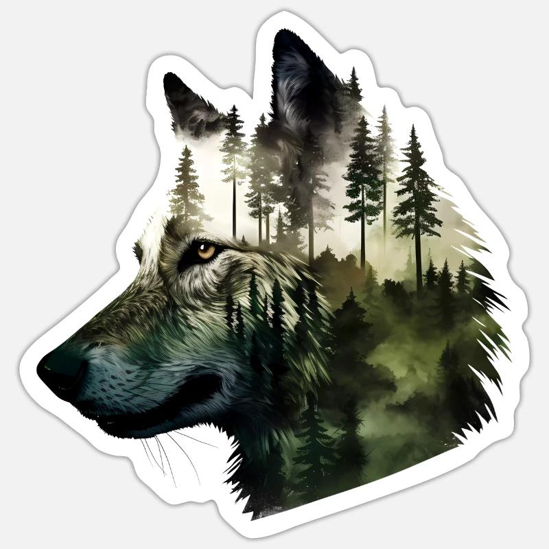 Wolf - Sticker size S (10 x 10 cm) - white matte
