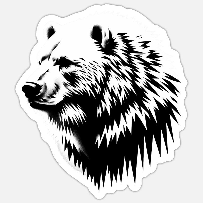 Ours | Eisbäar - Sticker taille S (10 x 10 cm) - blanc mat