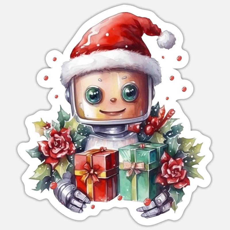 Mignon Robot Diablotin Sticker taille S (10 x 10 cm)