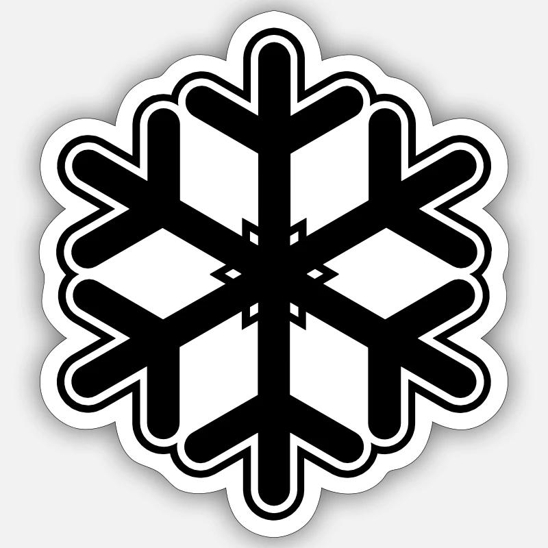 Snowflake Snow - Sticker size S (10 x 10 cm) - white matte