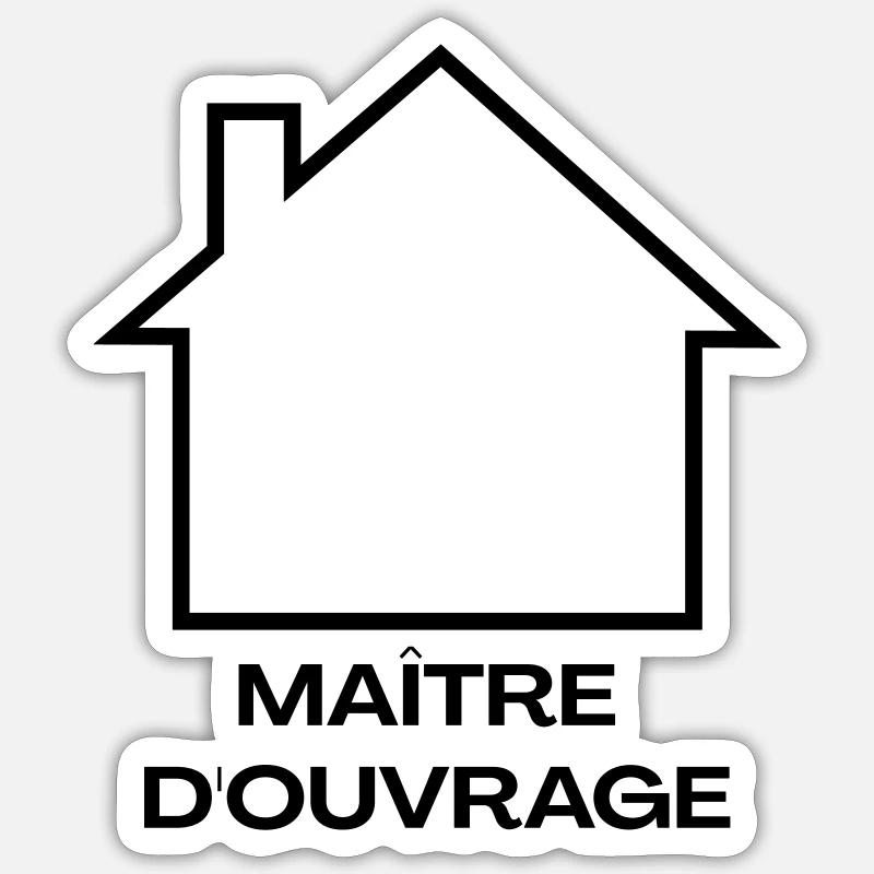 Maître d'ouvrage Maison Sticker taille S (10 x 10 cm)