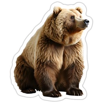 Les ours bruns sont omnivores - Sticker taille S (10 x 10 cm) - blanc mat - Devant