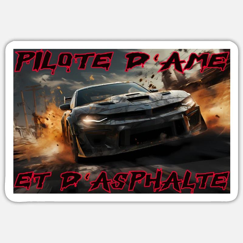 Pilote d'âme - Sticker taille S (10 x 10 cm) - blanc mat