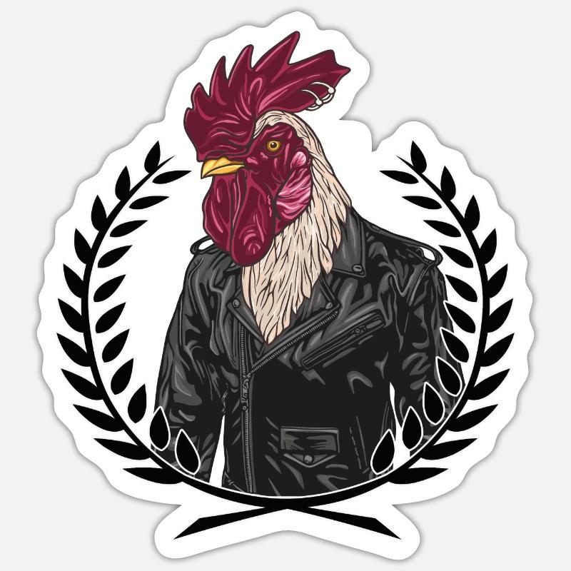 Punk Rockabilly - Sticker taille S (10 x 10 cm) - blanc mat