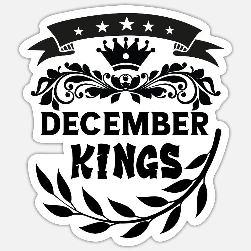 december kings - Sticker taille S (10 x 10 cm) - blanc mat