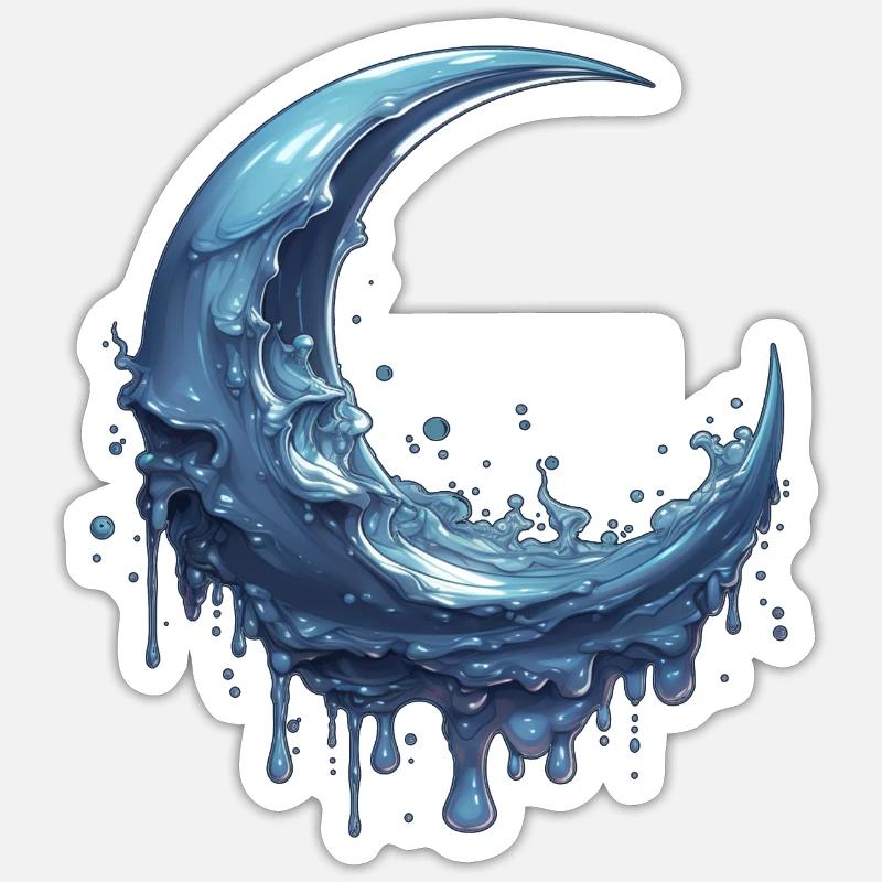 Melting Moon - Sticker size S (10 x 10 cm) - white matte