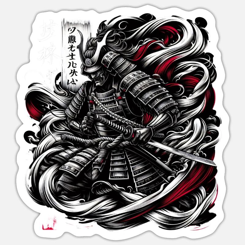 Japanese Samurai Warrior Ninja Warrior Sticker size S (10 x 10 cm)