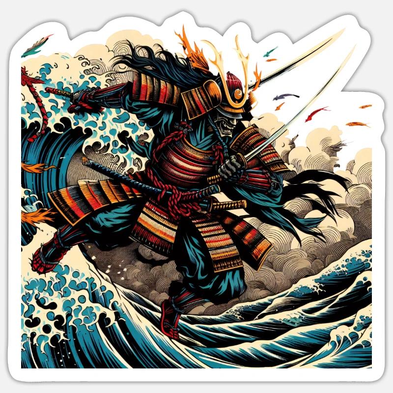 Japanese Katana Samurai Warrior Sticker size S (10 x 10 cm)