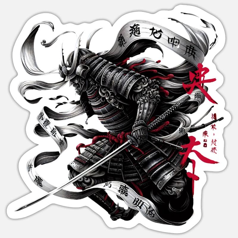 Japanese Ninja Samurai Warrior Sticker size S (10 x 10 cm)