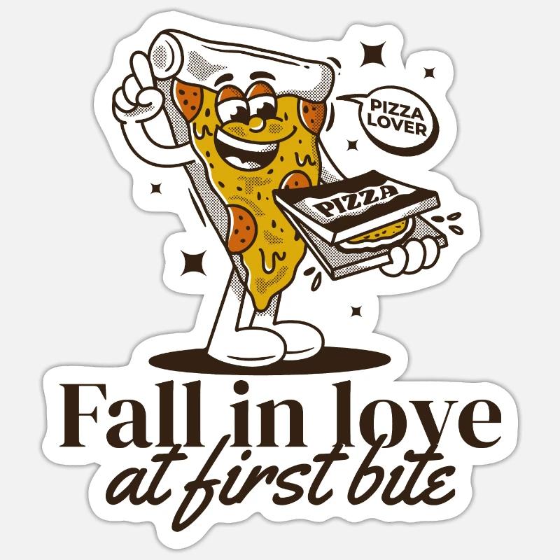 Pizza Comic Sticker size S (10 x 10 cm)